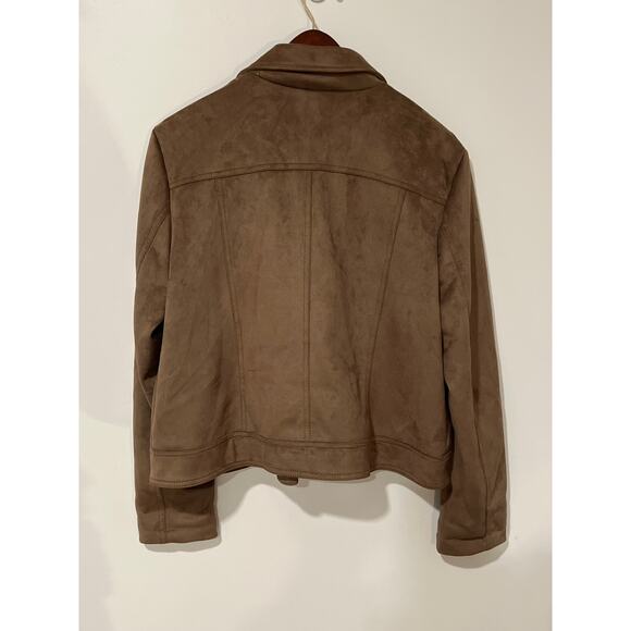 Premise Studio, Brown Faux‎ Leather/ Suede Moto Jacket, Size XL, 1160C - Picture 4 of 5